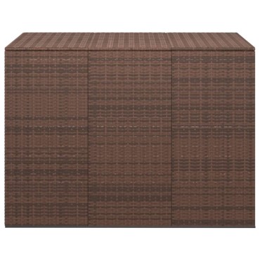 vidaXL Κουτί Μαξιλαριού Κήπου Καφέ 145x100x103cm Ρατάν Πολυαιθ. 1 τεμ.