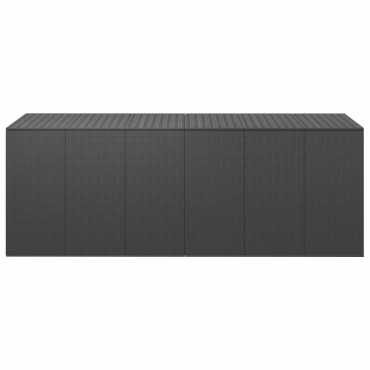 vidaXL Κουτί Μαξιλαριού Κήπου Μαύρο 291x100,5x104cm Ρατάν Πολυαιθ. 1 τεμ.