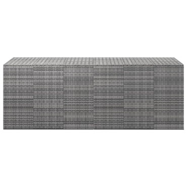 vidaXL Κουτί Μαξιλαριού Κήπου Γκρι 291x100,5x104cm Ρατάν Πολυαιθ. 1 τεμ.