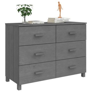 vidaXL Συρταριέρα HAMAR Σκ. Γκρι 113x40x80cm Μασίφ Ξύλο Πεύκου 1 τεμ.