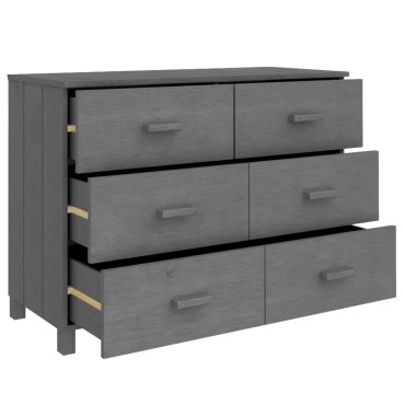 vidaXL Συρταριέρα HAMAR Σκ. Γκρι 113x40x80cm Μασίφ Ξύλο Πεύκου 1 τεμ.