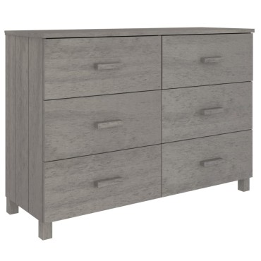vidaXL Συρταριέρα HAMAR Αν. Γκρι 113x40x80cm Μασίφ Ξύλο Πεύκου 1 τεμ.