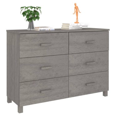 vidaXL Συρταριέρα HAMAR Αν. Γκρι 113x40x80cm Μασίφ Ξύλο Πεύκου 1 τεμ.