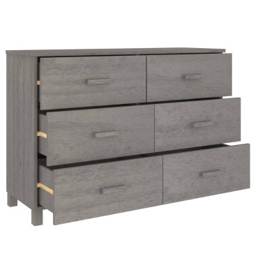 vidaXL Συρταριέρα HAMAR Αν. Γκρι 113x40x80cm Μασίφ Ξύλο Πεύκου 1 τεμ.