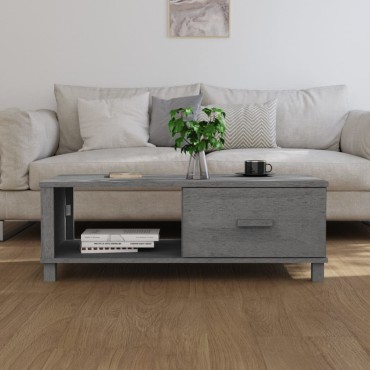 vidaXL Τραπεζάκι Σαλονιού HAMAR Σκ. Γκρι 100x55x35cm Μασίφ Ξύλο Πεύκου 1 τεμ.