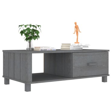 vidaXL Τραπεζάκι Σαλονιού HAMAR Σκ. Γκρι 100x55x35cm Μασίφ Ξύλο Πεύκου 1 τεμ.