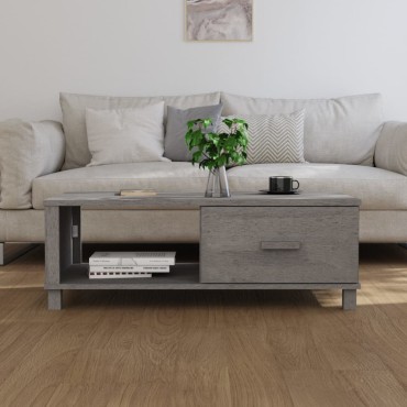 vidaXL Τραπεζάκι Σαλονιού HAMAR Αν. Γκρι 100x55x35cm Μασίφ Ξύλο Πεύκου 1 τεμ.