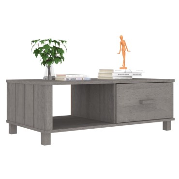 vidaXL Τραπεζάκι Σαλονιού HAMAR Αν. Γκρι 100x55x35cm Μασίφ Ξύλο Πεύκου 1 τεμ.
