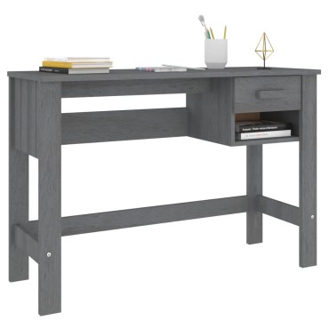 vidaXL Γραφείο HAMAR Σκ. Γκρι 110x40x75cm Μασίφ Ξύλο Πεύκου 1 τεμ.