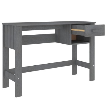 vidaXL Γραφείο HAMAR Σκ. Γκρι 110x40x75cm Μασίφ Ξύλο Πεύκου 1 τεμ.