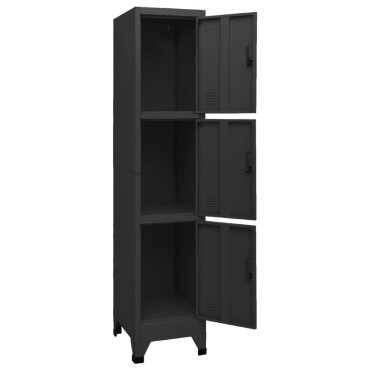 vidaXL Φοριαμός Μαύρος 38x45x180cm Ατσάλινος 1 τεμ.