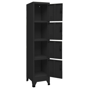 vidaXL Φοριαμός Μαύρος 38x45x180cm Ατσάλινος 1 τεμ.