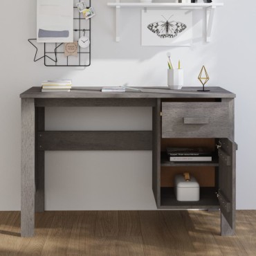 vidaXL Γραφείο HAMAR Αν. Γκρι 113x50x75cm από Μασίφ Ξύλο Πεύκου 1 τεμ.