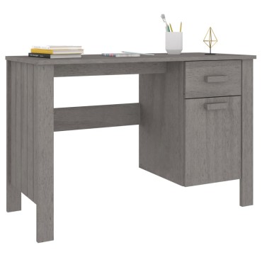 vidaXL Γραφείο HAMAR Αν. Γκρι 113x50x75cm από Μασίφ Ξύλο Πεύκου 1 τεμ.