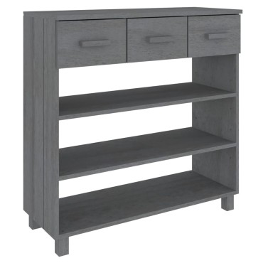vidaXL Τραπέζι Κονσόλα HAMAR Σκ. Γκρι 90x35x90cm Μασίφ Ξύλο Πεύκου 1 τεμ.