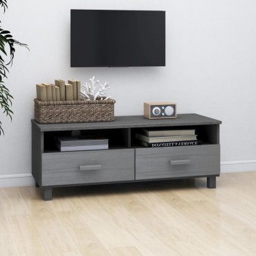 vidaXL Έπιπλο Τηλεόρασης HAMAR Σκ. Γκρι 106x40x40cm Μασίφ Ξύλο Πεύκου
