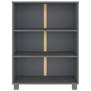 vidaXL Βιβλιοθήκη HAMAR Σκ. Γκρι 85x35x112cm Μασίφ Ξύλο Πεύκου 1 τεμ.