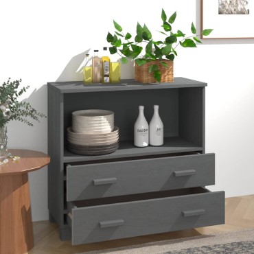 vidaXL Ντουλάπι HAMAR Σκ. Γκρι 85x35x80cm από Μασίφ Ξύλο Πεύκου 1 τεμ.