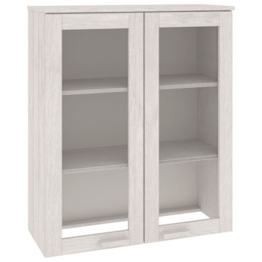 vidaXL Πάνω Μέρος Ντουλαπιού HAMAR Λευκό 85x35x100cm Μασίφ Πεύκο 1 τεμ.
