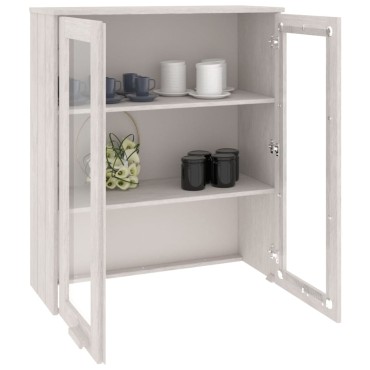 vidaXL Πάνω Μέρος Ντουλαπιού HAMAR Λευκό 85x35x100cm Μασίφ Πεύκο 1 τεμ.