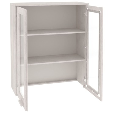 vidaXL Πάνω Μέρος Ντουλαπιού HAMAR Λευκό 85x35x100cm Μασίφ Πεύκο 1 τεμ.