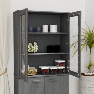 vidaXL Πάνω Μέρος Ντουλαπιού HAMAR Γκρι 85x35x100cm Μασίφ Πεύκο 1 τεμ.