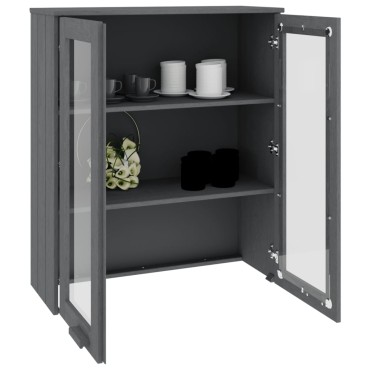 vidaXL Πάνω Μέρος Ντουλαπιού HAMAR Γκρι 85x35x100cm Μασίφ Πεύκο 1 τεμ.