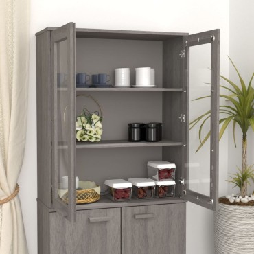 vidaXL Πάνω Μέρος Ντουλαπιού HAMAR Αν. Γκρι 85x35x100cm Μασίφ Πεύκο 1 τεμ.