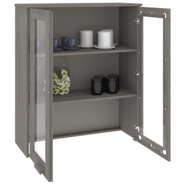 vidaXL Πάνω Μέρος Ντουλαπιού HAMAR Αν. Γκρι 85x35x100cm Μασίφ Πεύκο 1 τεμ.