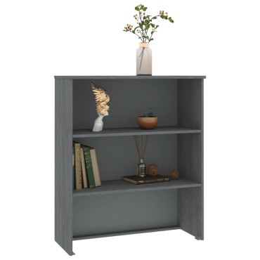 vidaXL Πάνω Μέρος Ντουλαπιού HAMAR Γκρι 85x35x100cm Μασίφ Πεύκο 1 τεμ.