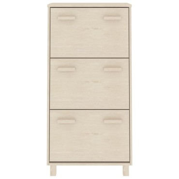 vidaXL Παπουτσοθήκη HAMAR Καφέ Μελί 59,5x35x117cm Μασίφ Ξύλο Πεύκου