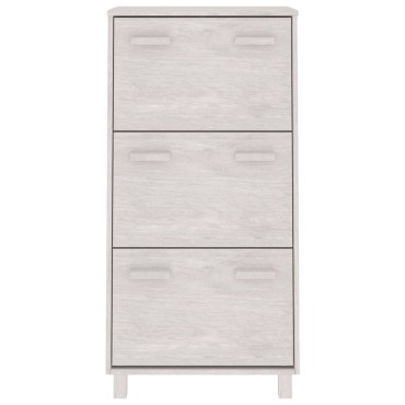 vidaXL Παπουτσοθήκη HAMAR Λευκή 59,5x35x117cm από Μασίφ Ξύλο Πεύκου