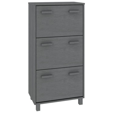 vidaXL Παπουτσοθήκη HAMAR Σκ. Γκρι 59,5x35x117cm Μασίφ Ξύλο Πεύκου