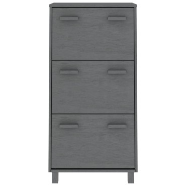 vidaXL Παπουτσοθήκη HAMAR Σκ. Γκρι 59,5x35x117cm Μασίφ Ξύλο Πεύκου