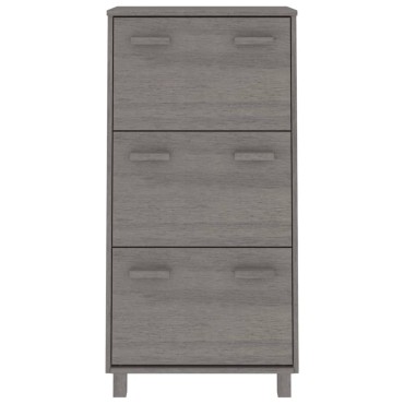 vidaXL Παπουτσοθήκη HAMAR Αν. Γκρι 59,5x35x117cm Μασίφ Ξύλο Πεύκου