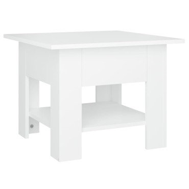 vidaXL Τραπεζάκι Σαλονιού Λευκό 55x55x42cm Επεξεργ. Ξύλο 1 τεμ.