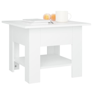 vidaXL Τραπεζάκι Σαλονιού Λευκό 55x55x42cm Επεξεργ. Ξύλο 1 τεμ.