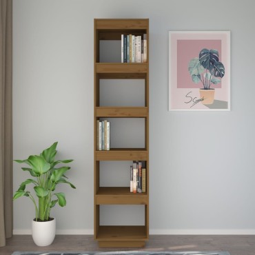 vidaXL Βιβλιοθήκη/Διαχωριστικό Χώρου Μελί 40x35x167cm Μασίφ Πεύκο 1 τεμ.