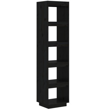 vidaXL Βιβλιοθήκη/Διαχωριστικό Χώρου Μαύρο 40x35x167cm Μασίφ Πεύκο 1 τεμ.