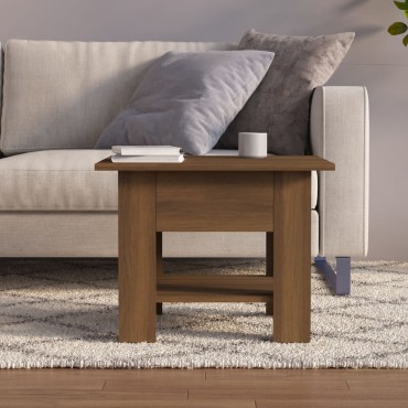 vidaXL Τραπεζάκι Σαλονιού Καφέ Δρυς 55x55x42cm από Μοριοσανίδα 1 τεμ.