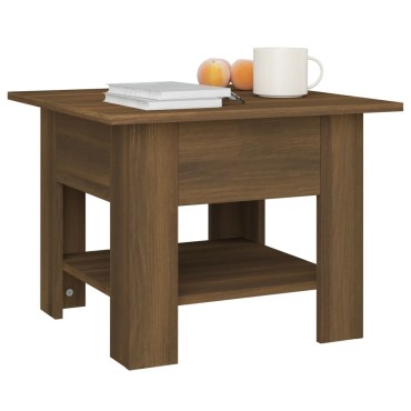 vidaXL Τραπεζάκι Σαλονιού Καφέ Δρυς 55x55x42cm από Μοριοσανίδα 1 τεμ.