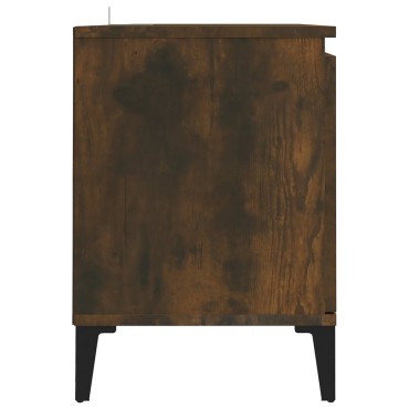 vidaXL Έπιπλο Τηλεόρασης Καπνιστή Δρυς 103,5x35x50cm με Μεταλ. Πόδια
