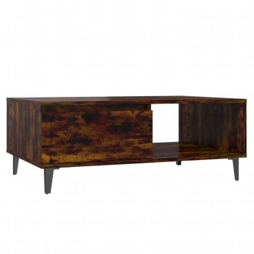 vidaXL Τραπεζάκι Σαλονιού Καπνιστή Δρυς 90x60x35cm από Επεξ. Ξύλο 1 τεμ.