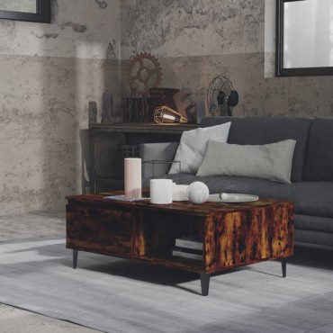 vidaXL Τραπεζάκι Σαλονιού Καπνιστή Δρυς 90x60x35cm από Επεξ. Ξύλο 1 τεμ.