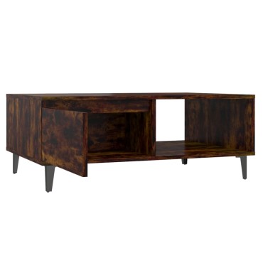 vidaXL Τραπεζάκι Σαλονιού Καπνιστή Δρυς 90x60x35cm από Επεξ. Ξύλο 1 τεμ.