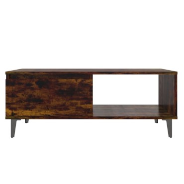 vidaXL Τραπεζάκι Σαλονιού Καπνιστή Δρυς 90x60x35cm από Επεξ. Ξύλο 1 τεμ.