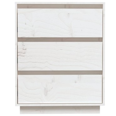 vidaXL Συρταριέρα Λευκή 60x34x75cm από Μασίφ Ξύλο Πεύκου 1 τεμ.