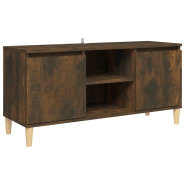 vidaXL Έπιπλο Τηλεόρασης Καπν. Δρυς 103,5x35x50cm Μασίφ Ξύλινα Πόδια