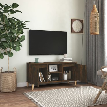 vidaXL Έπιπλο Τηλεόρασης Καπν. Δρυς 103,5x35x50cm Μασίφ Ξύλινα Πόδια