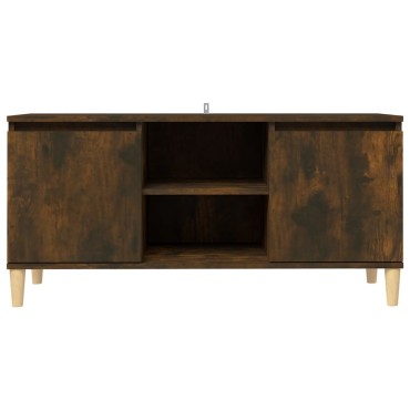 vidaXL Έπιπλο Τηλεόρασης Καπν. Δρυς 103,5x35x50cm Μασίφ Ξύλινα Πόδια
